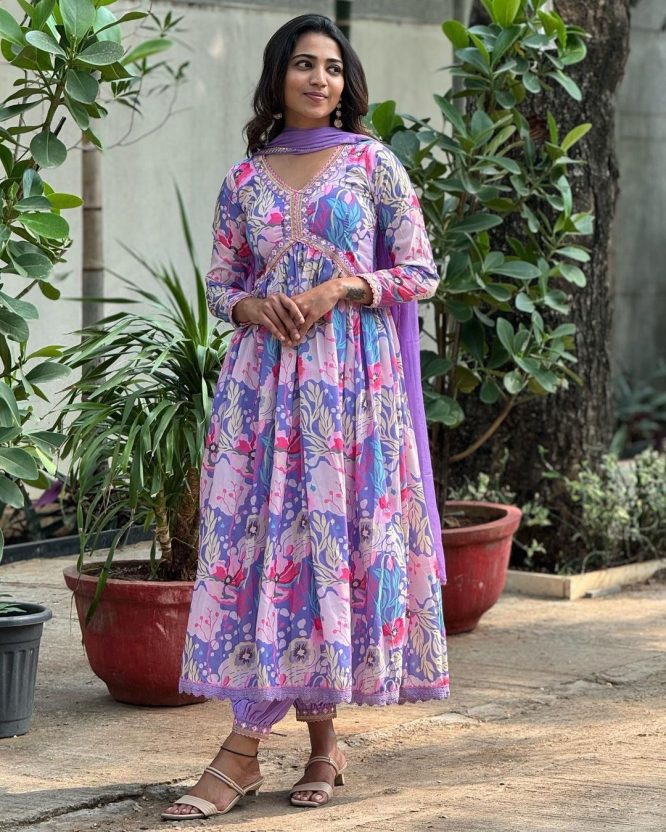 Floral Fantasy Anarkali Suit Set