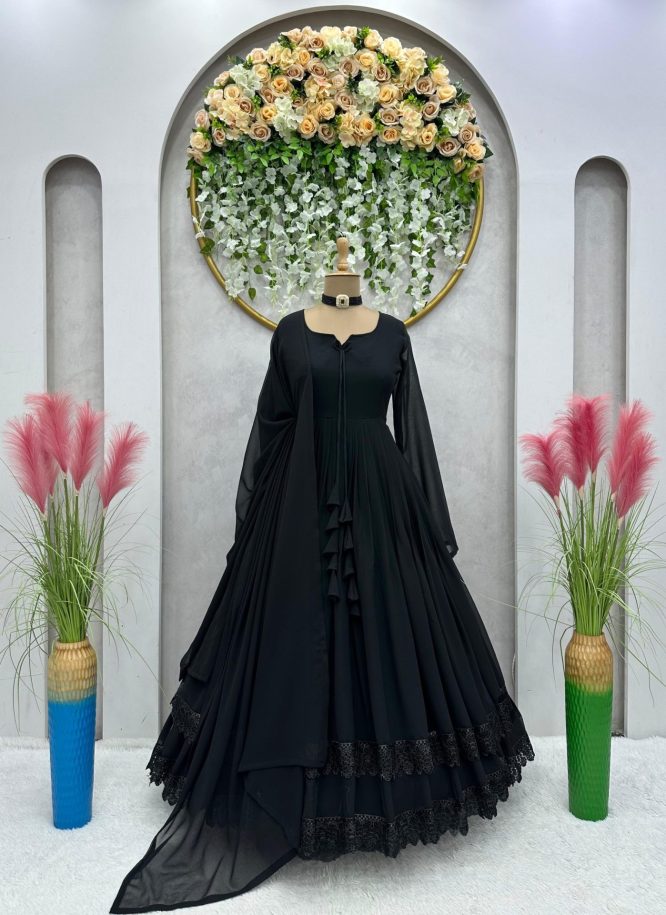 Blush Elegance Faux Georgette Anarkali