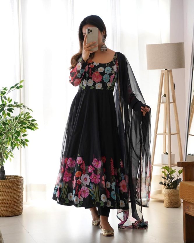 Floral Symphony Anarkali