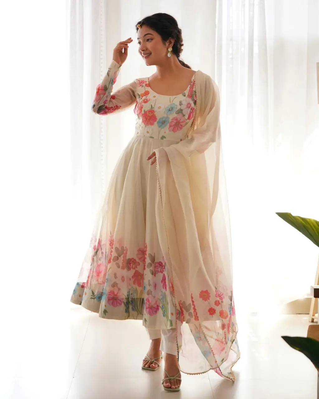 Floral Symphony Anarkali
