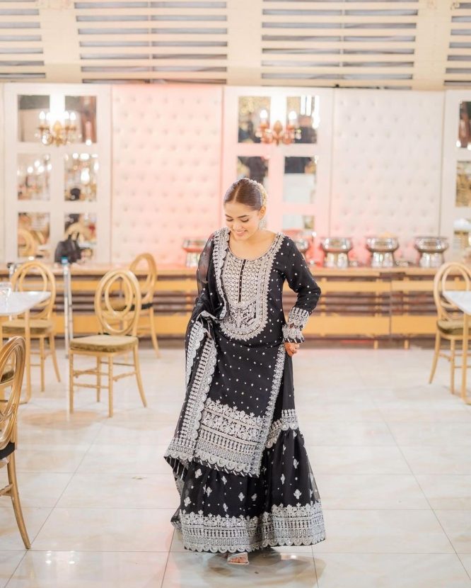 Midnight Elegance Kurti Lehenga Set