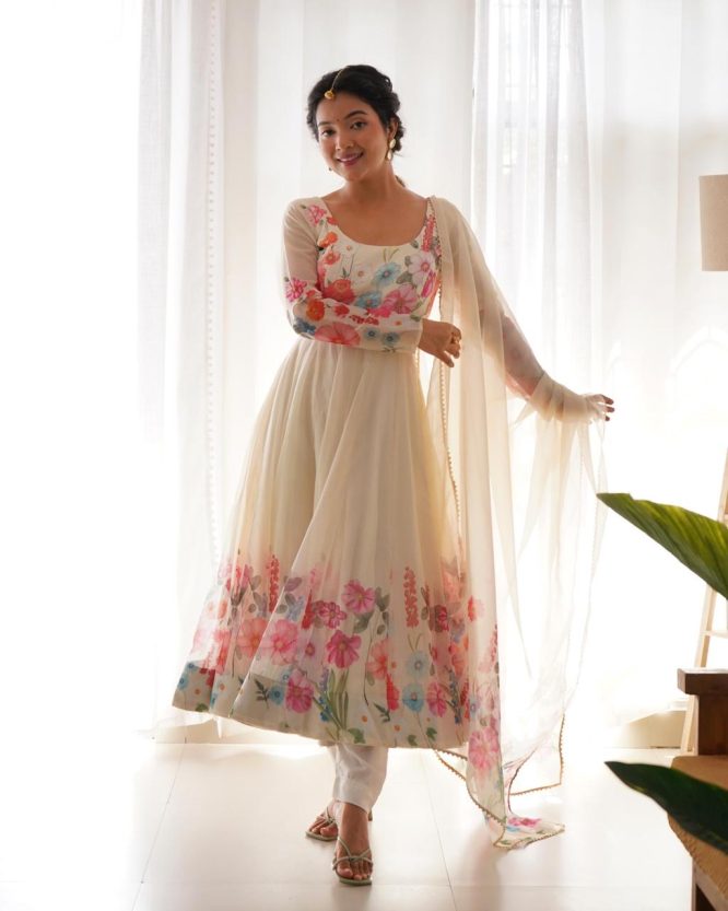 Floral Symphony Anarkali
