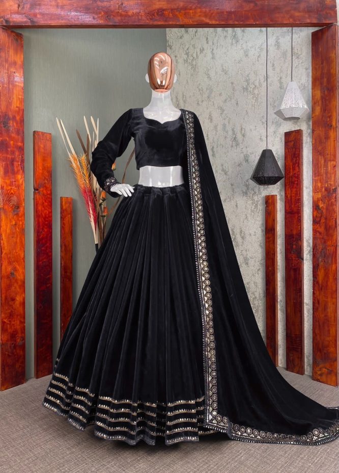 Luxe Velvet Lehenga Choli With Dupatta