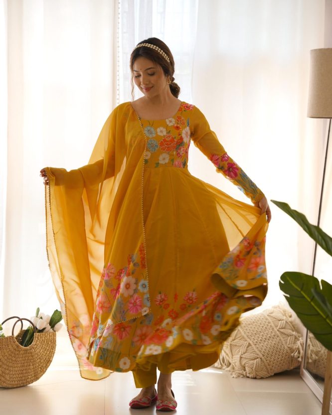 Floral Symphony Anarkali