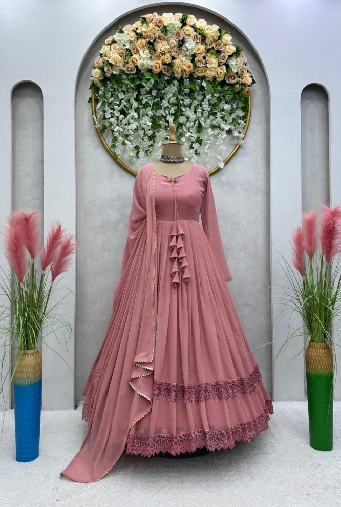 Blush Elegance Faux Georgette Anarkali