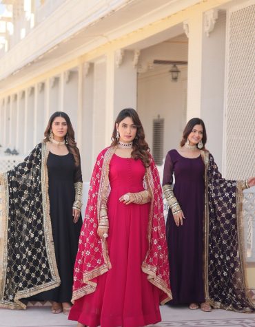 Blossom Elegance Gown with Dupatta