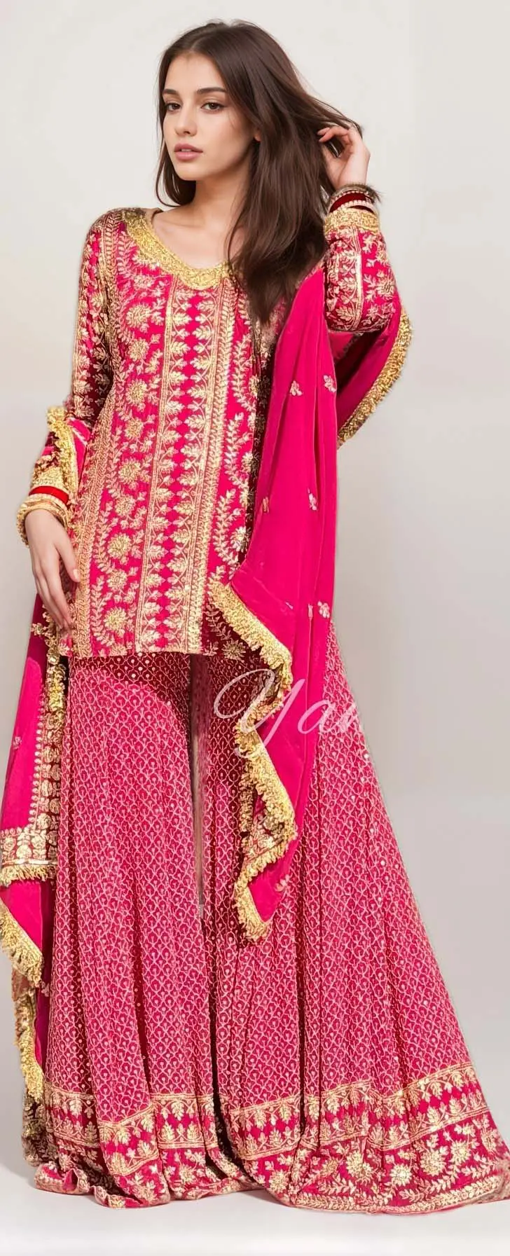 Royal Sharara Suit with Embroidery