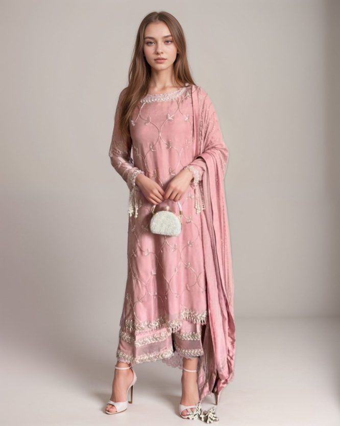 Blush Pink Pakistani Suit Set