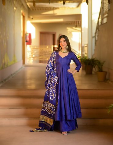 Anamika Premium Silk Anarkali Suit Set