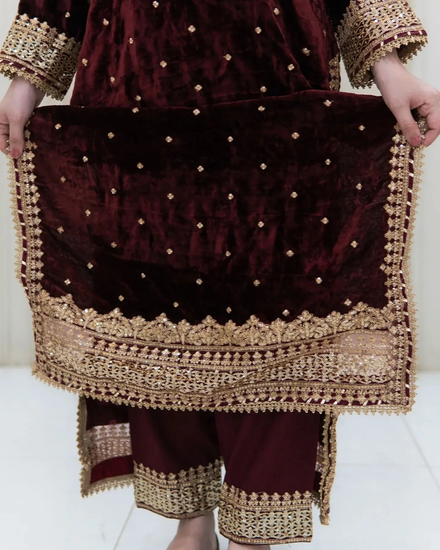 Premium Velvet Zari Embroidered Anarkali Suit