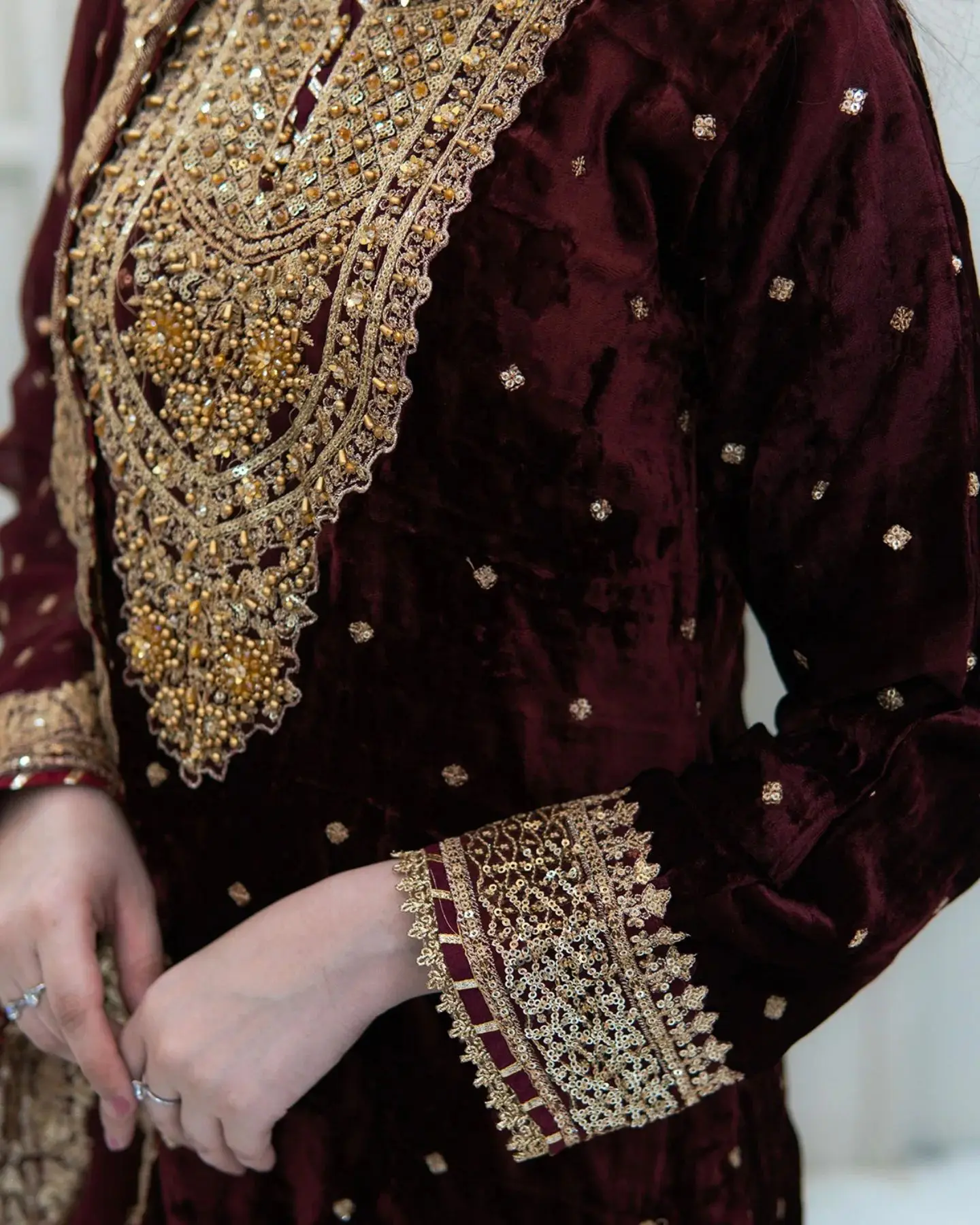 Premium Velvet Zari Embroidered Anarkali Suit