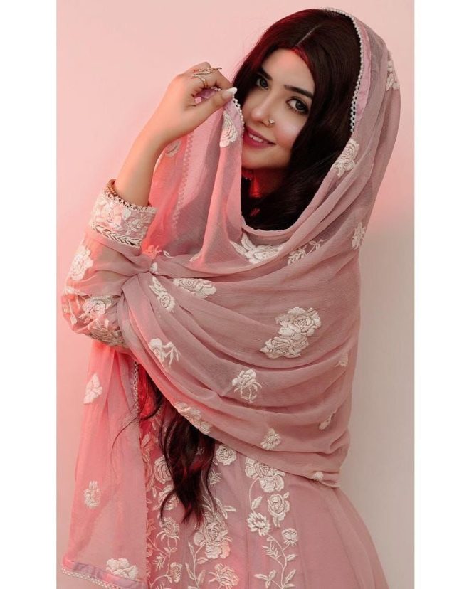 Intricate Sequence Work Peach Faux Georgette Suit