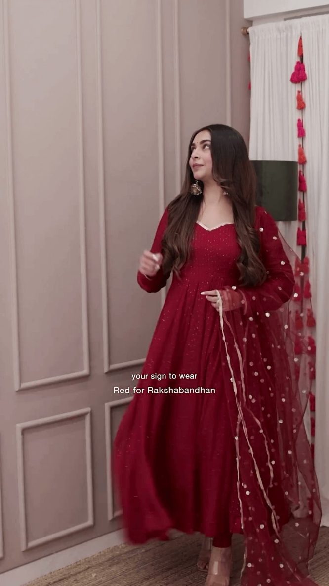 Scarlet Elegance Anarkali Set