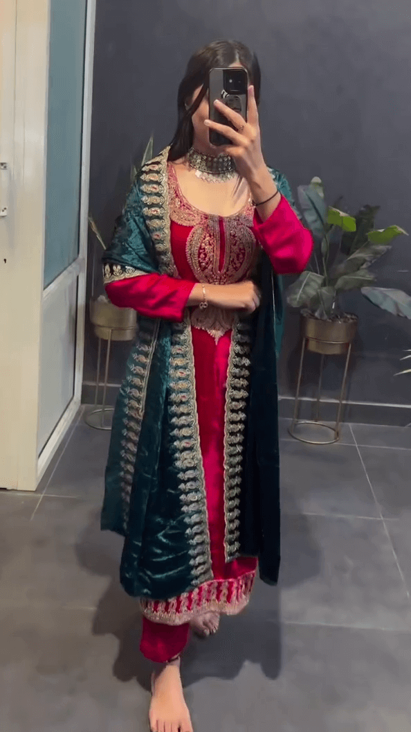Rajwada Royale 9000 Velvet Suit Set