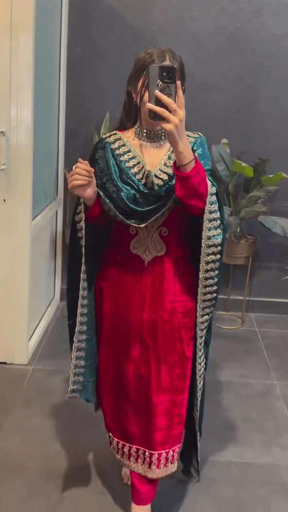 Rajwada Royale 9000 Velvet Suit Set