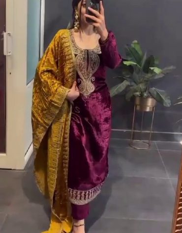 Premium Maroon Velvet Vogue Suit