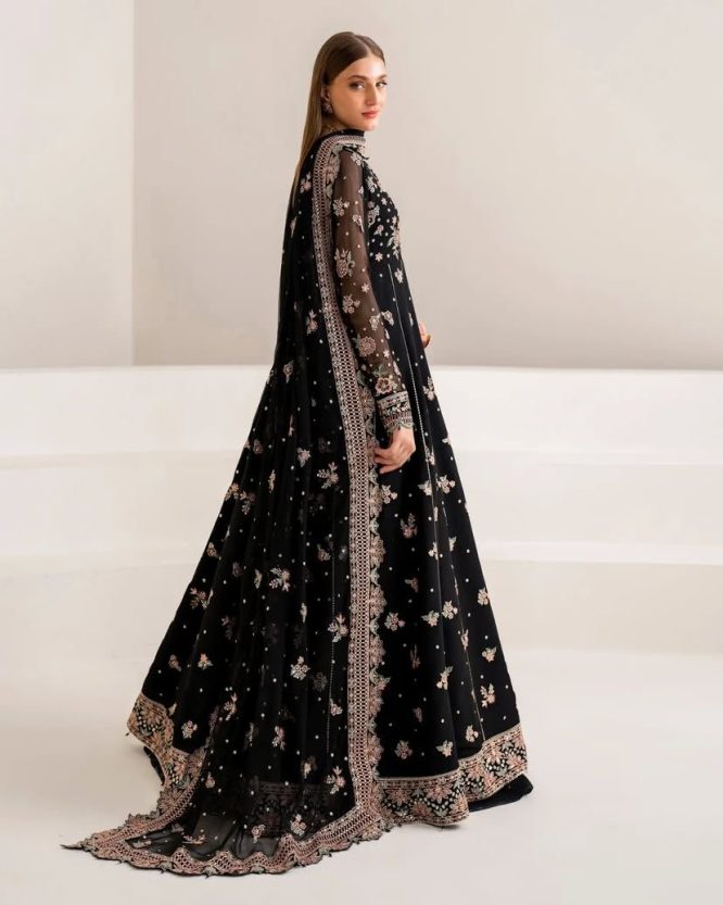 Black Rose Zari Embroidered Anarkali