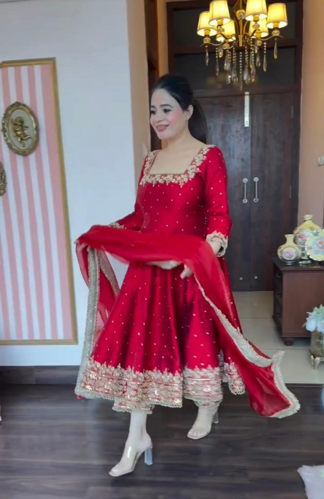 Rani Red Anarkali Suit Set