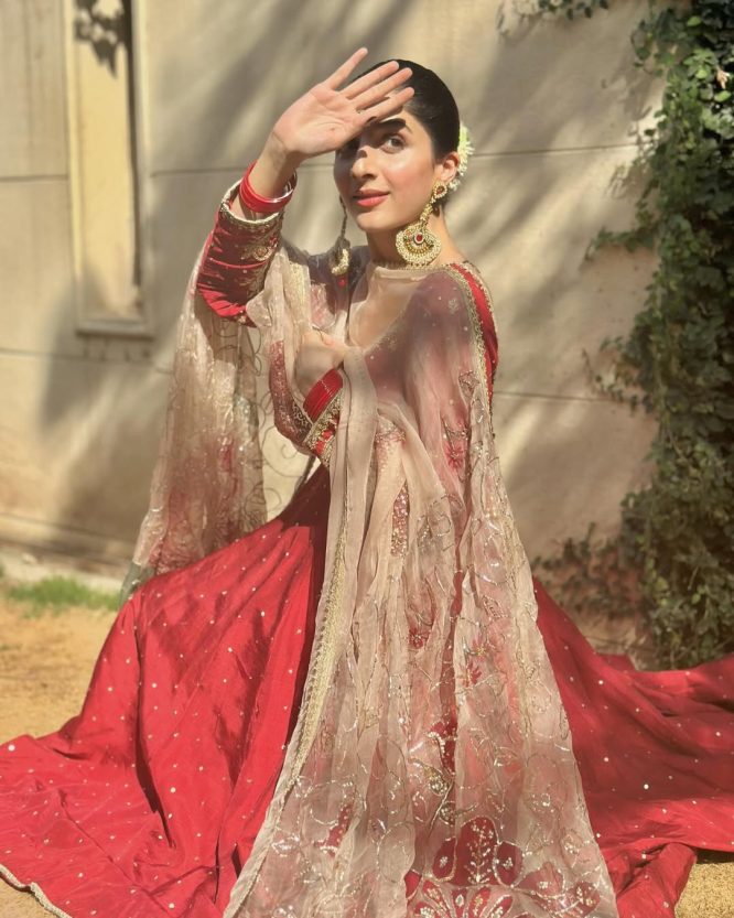 Mawra Designer Anarkali With Handcrafted Dupatta
