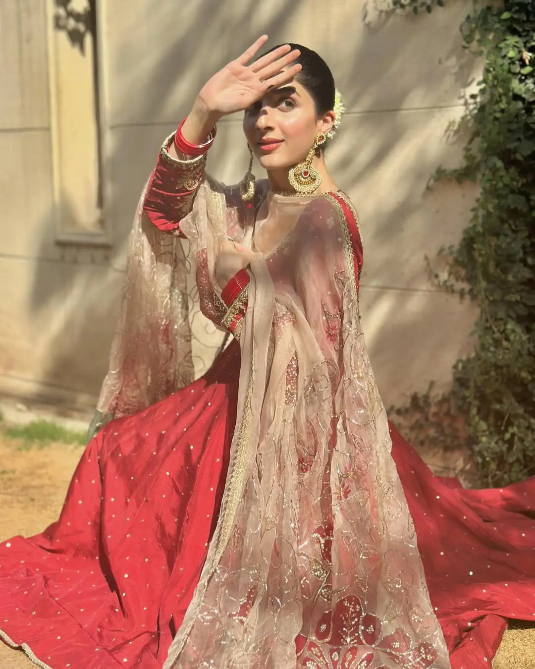 Mawra Designer Anarkali With Handcrafted Dupatta
