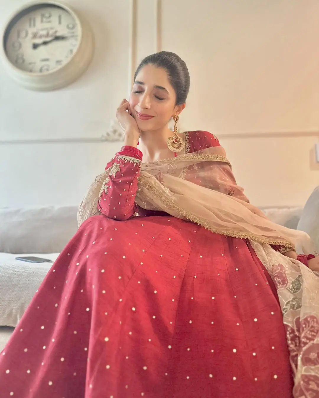 Mawra Designer Anarkali With Handcrafted Dupatta