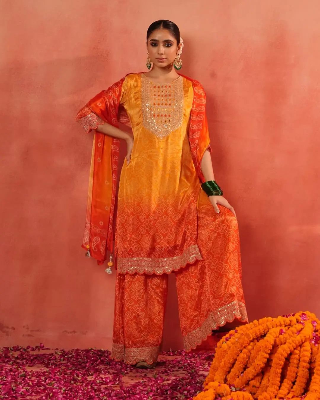 Traditional Bandhej Sharara Set