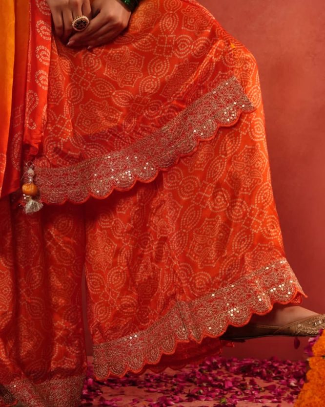 Traditional Bandhej Sharara Set