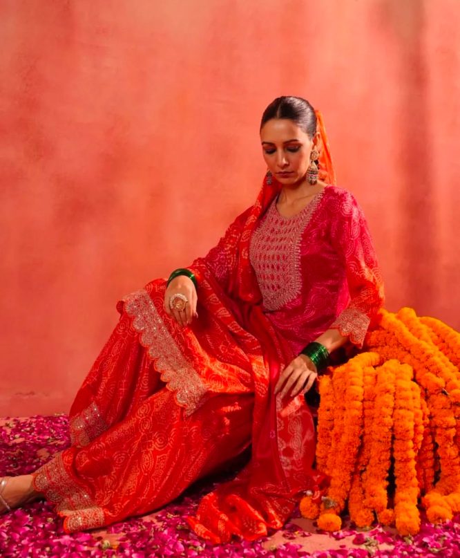 Traditional Bandhej Sharara Set