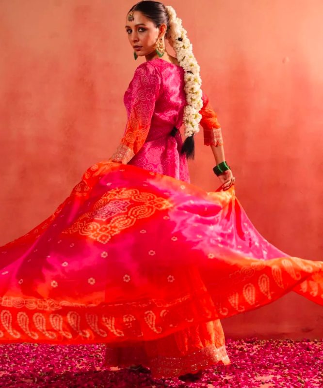 Traditional Bandhej Sharara Set