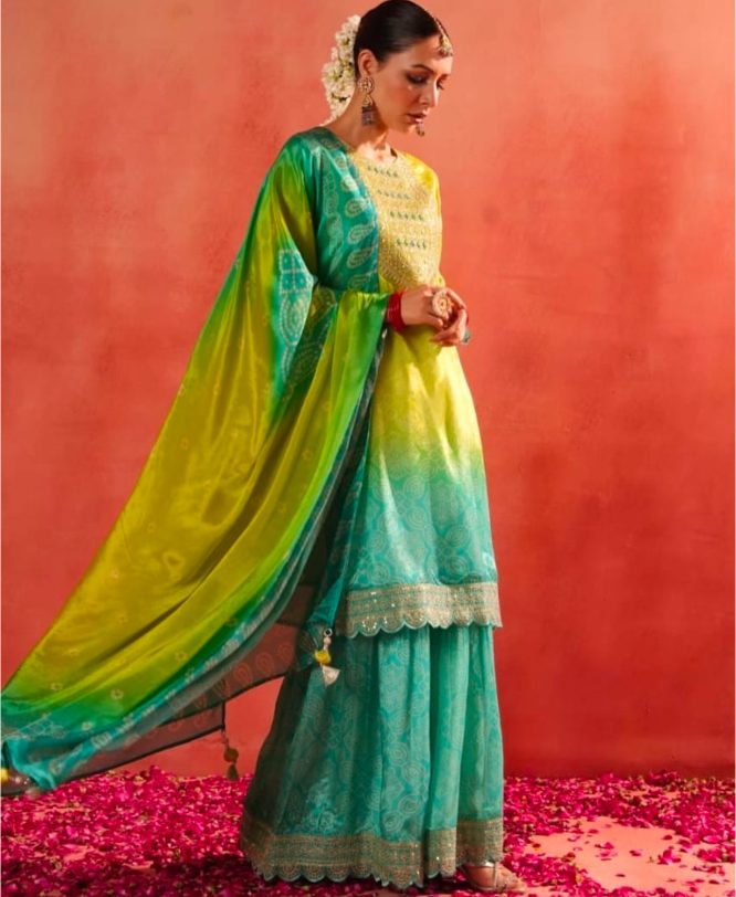 Traditional Bandhej Sharara Set