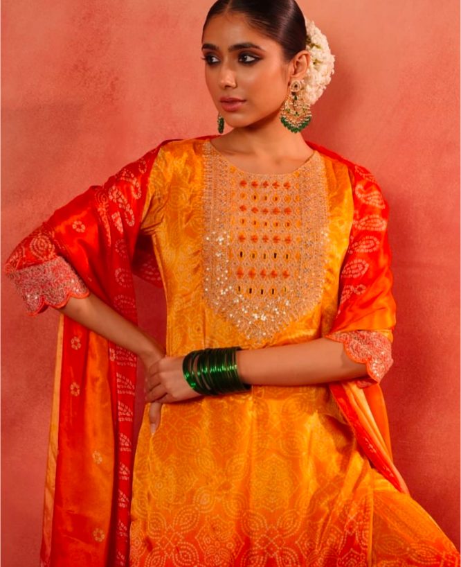 Traditional Bandhej Sharara Set