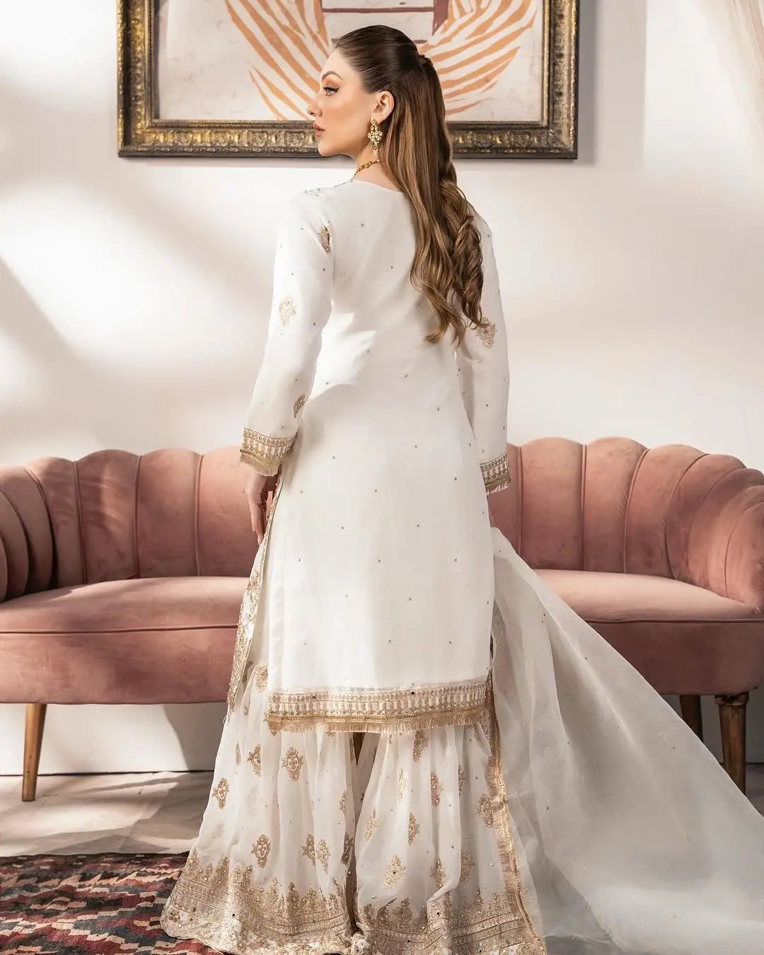 Swan White Sharara Set