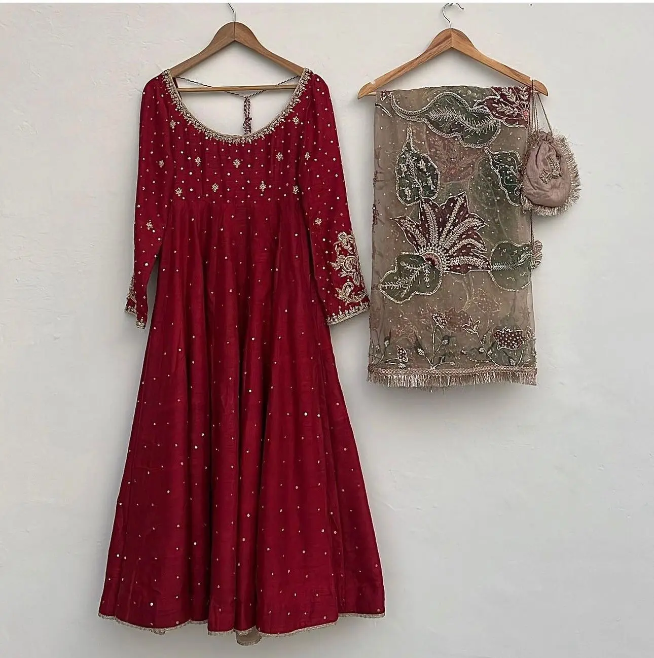 Mawra Designer Anarkali With Handcrafted Dupatta