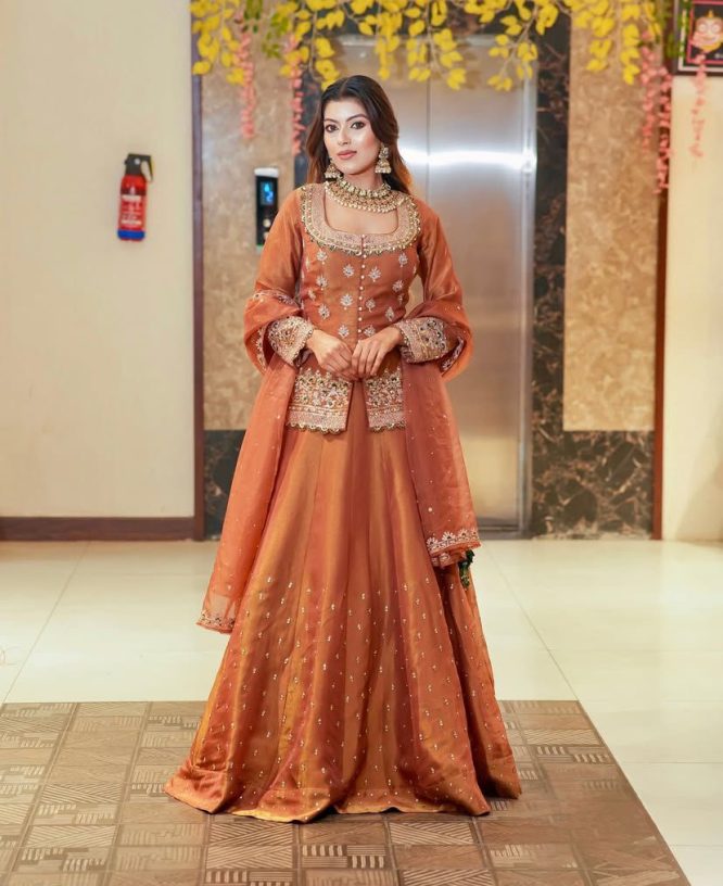 Designer Simmer Silk Top Lehenga Dupatta Set