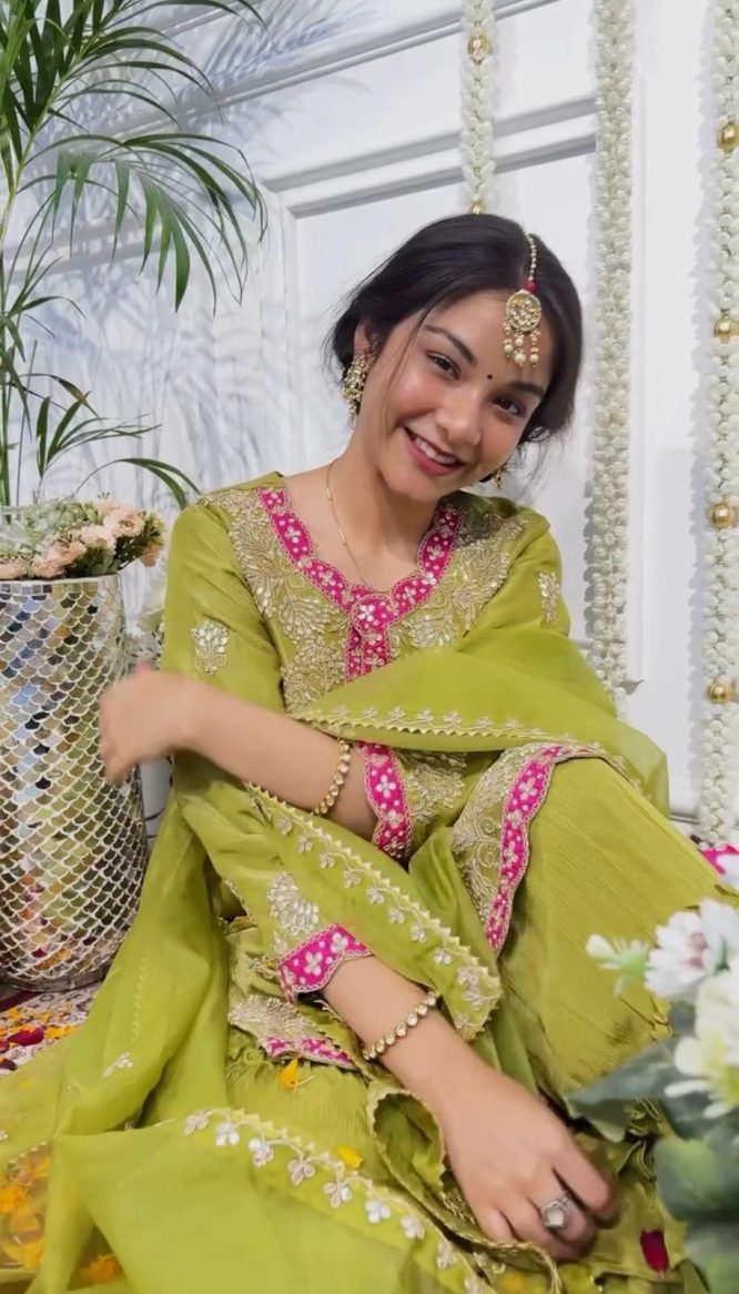 Luxurious Green Sharara Set