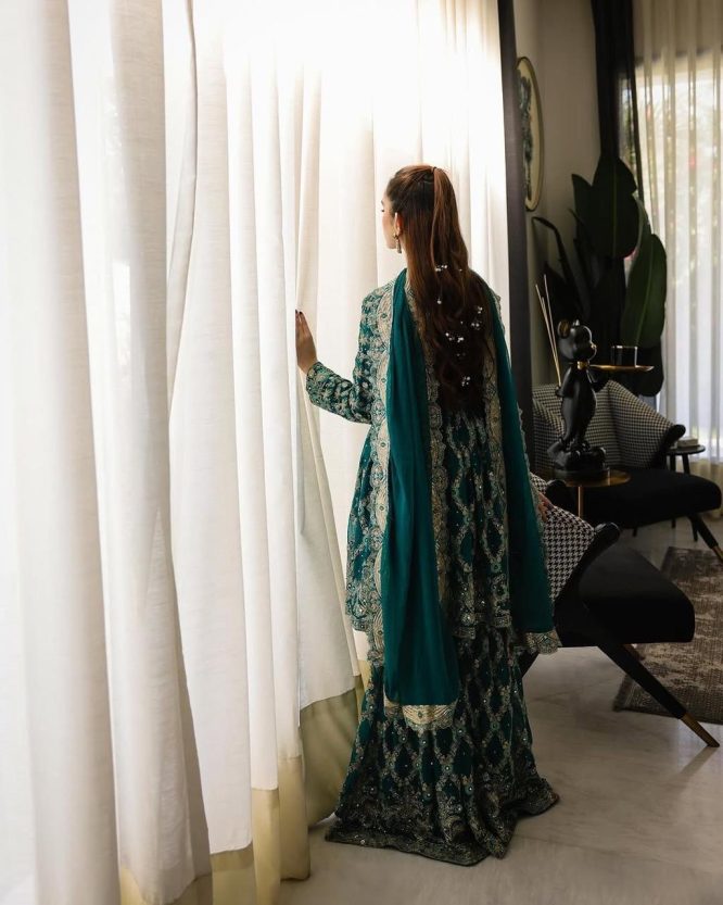 Emerald Designer Kurta Palazzo With Dupatta