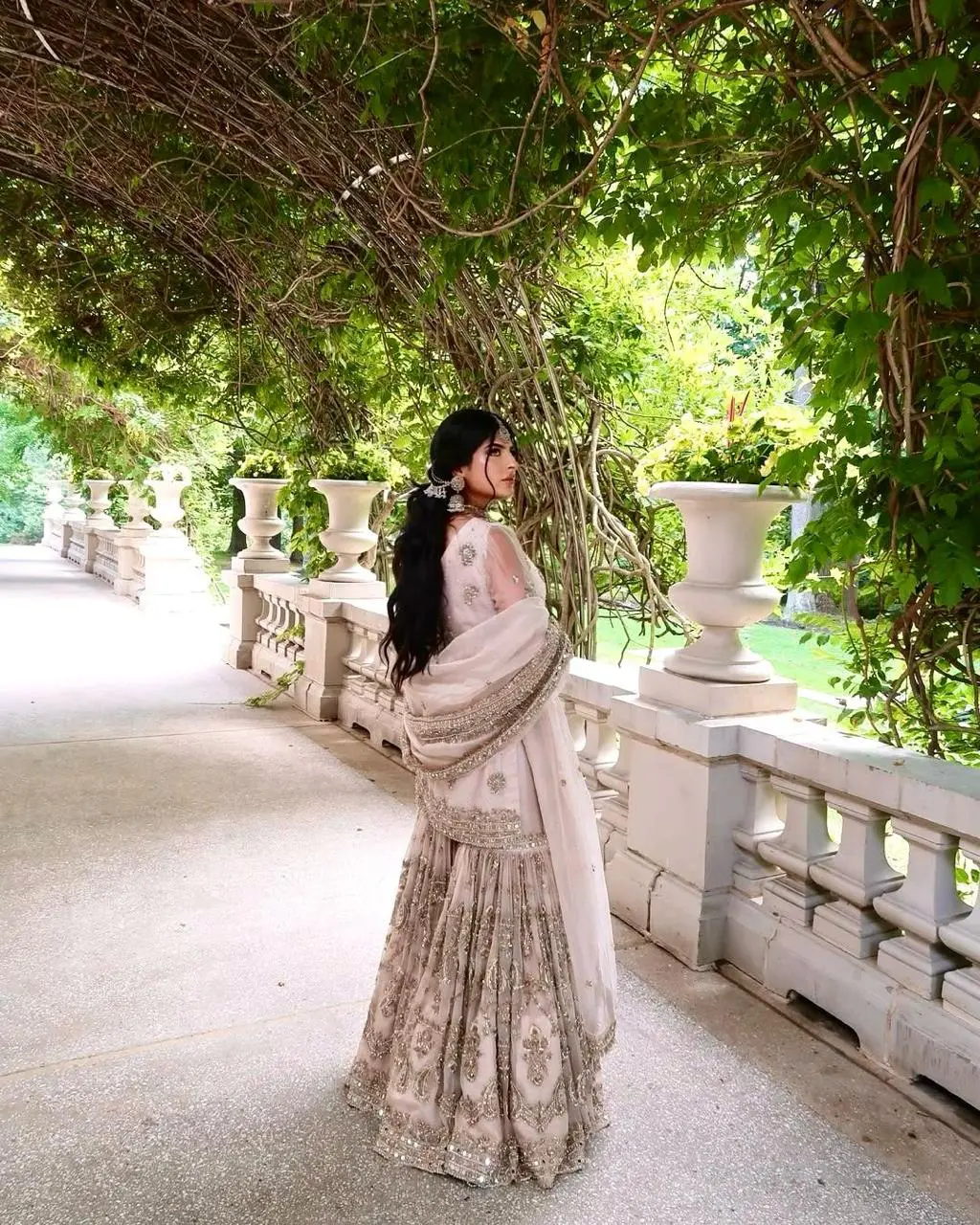 Ivory Elegance Embroidered Sharara Set