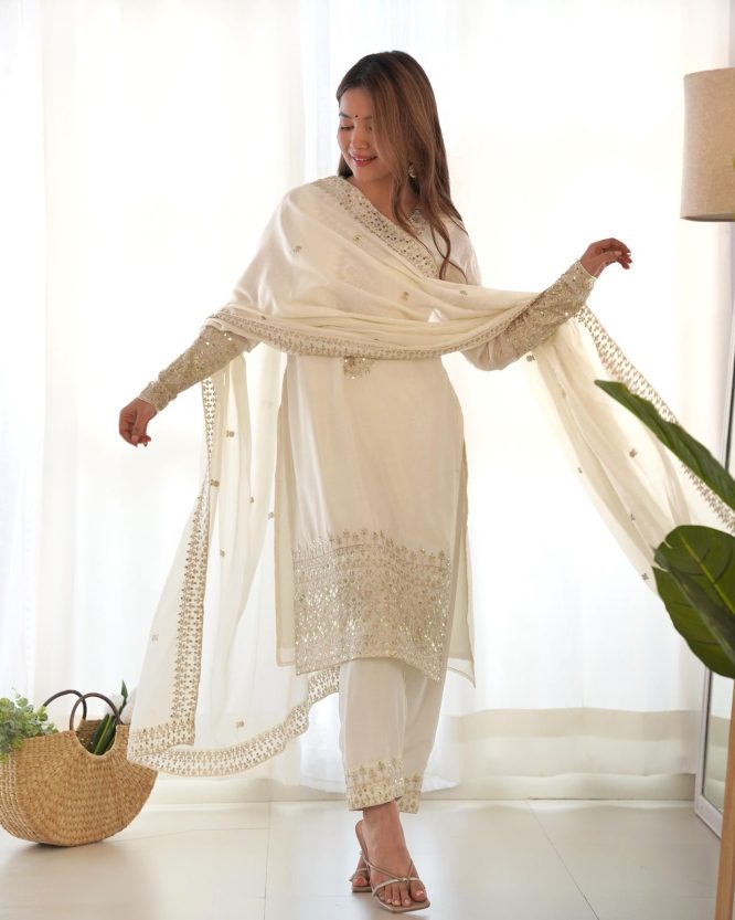 Swan White Suit Set