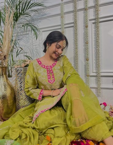 Luxurious Green Sharara Set
