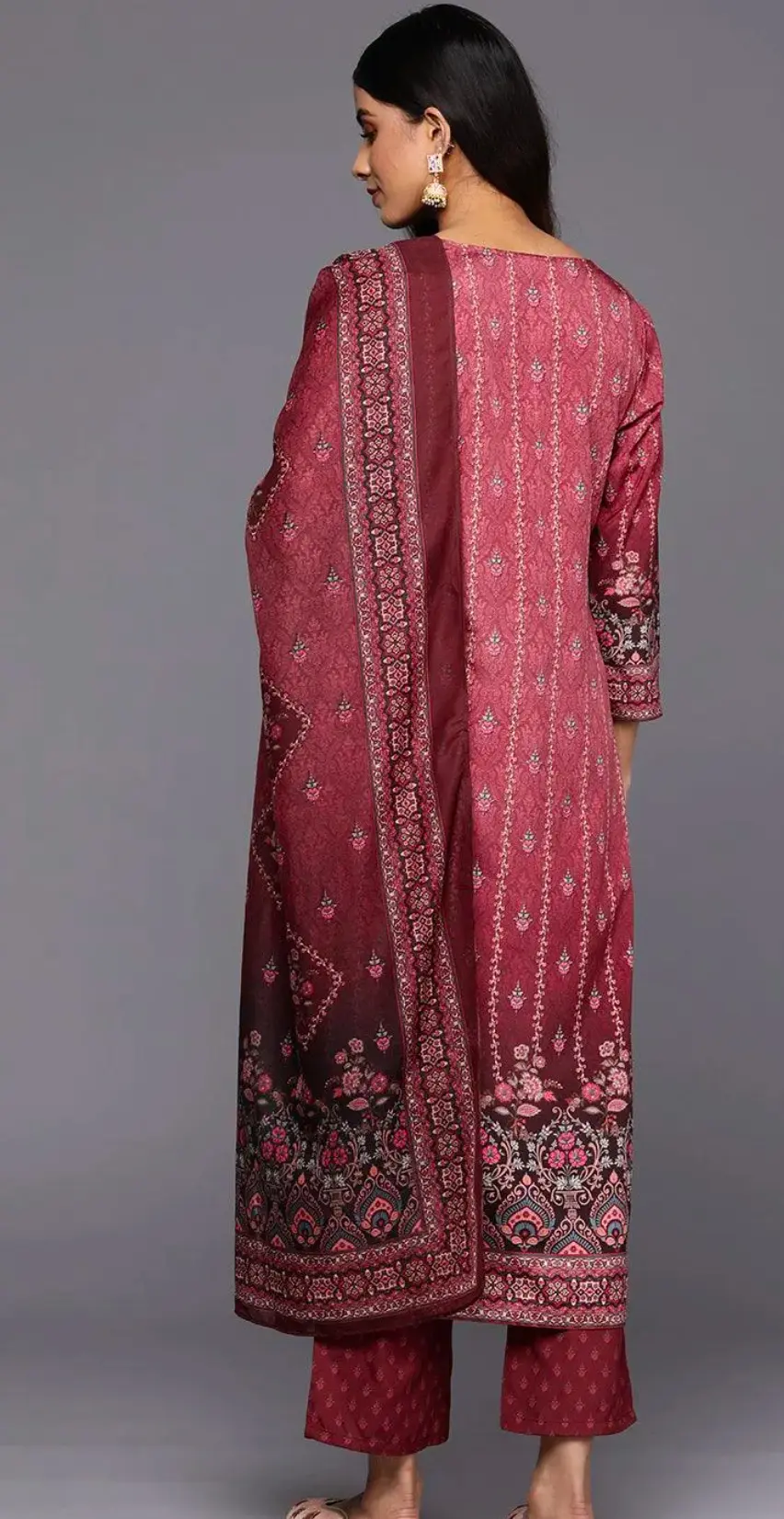 Mahira Maroon Ethnic Printed Suit Set