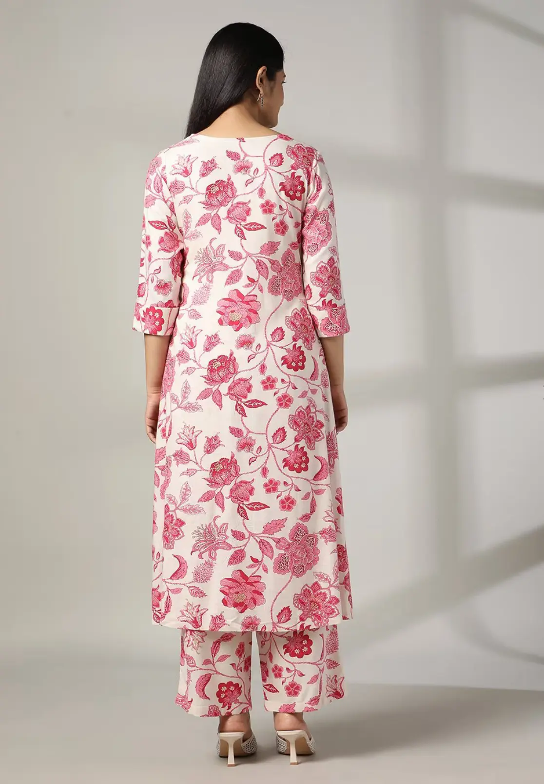 Gulzar Ivory & Rose Floral Co-ord Set