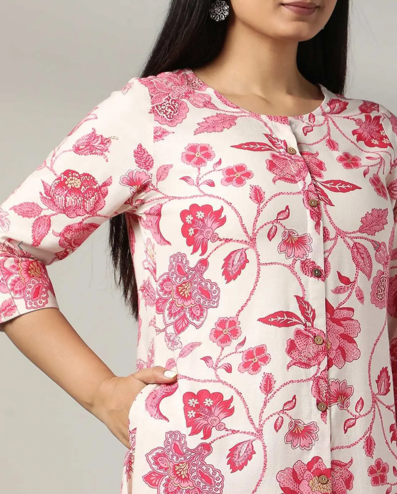 Gulzar Ivory & Rose Floral Co-ord Set