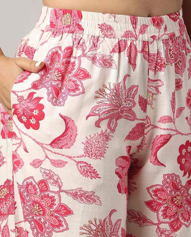Gulzar Ivory & Rose Floral Co-ord Set