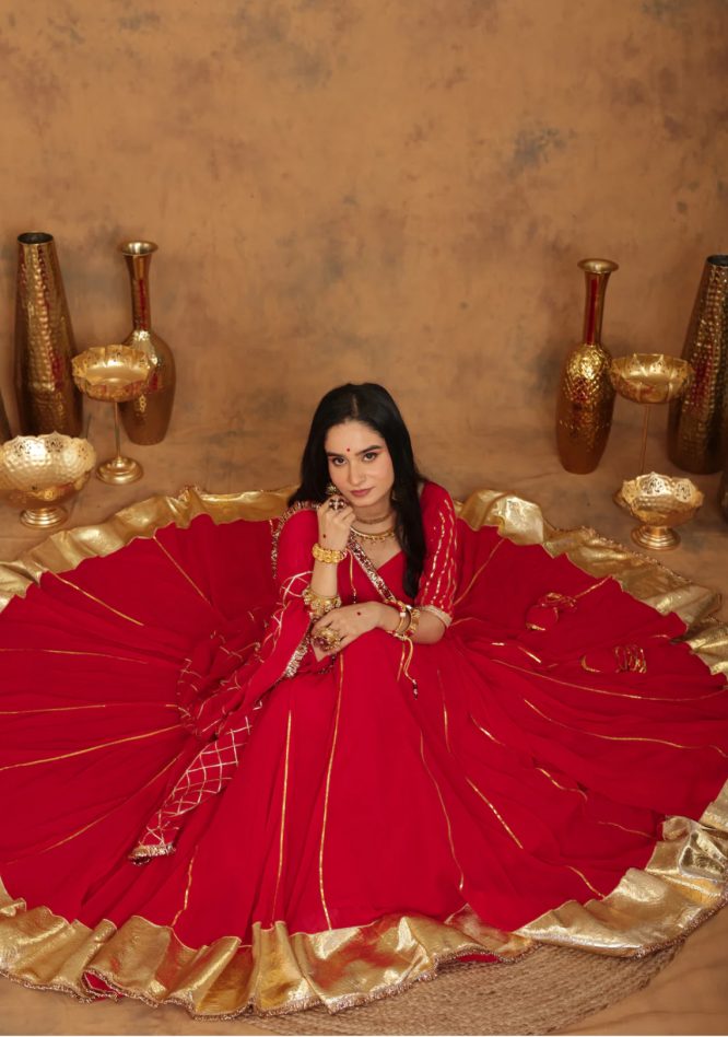 Royal Rouge Gota Patti Lehenga Set