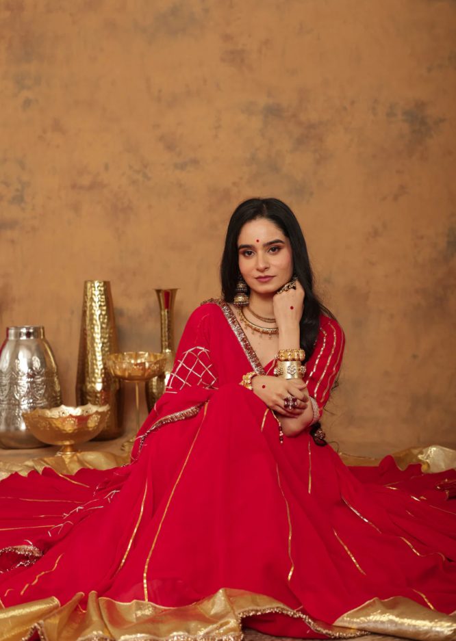 Royal Rouge Gota Patti Lehenga Set