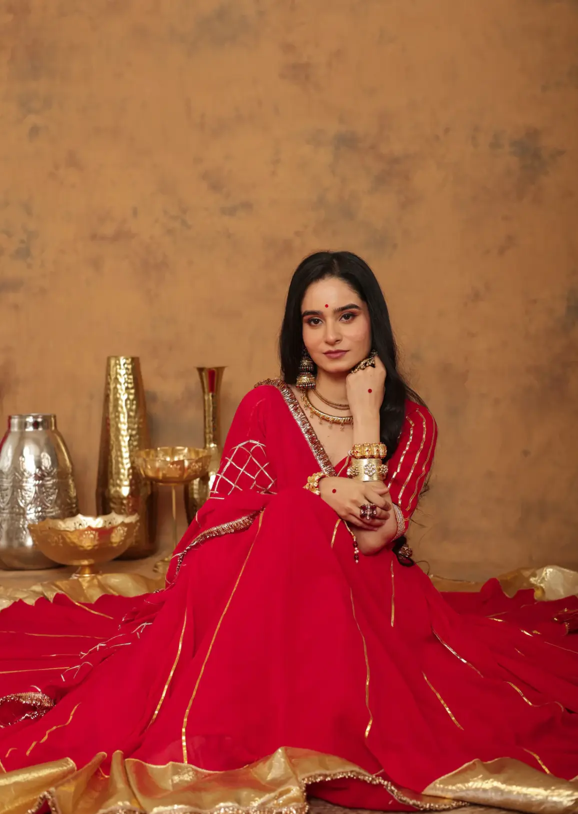 Royal Rouge Gota Patti Lehenga Set