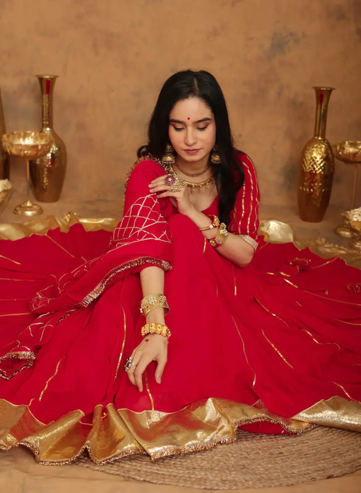 Royal Rouge Gota Patti Lehenga Set