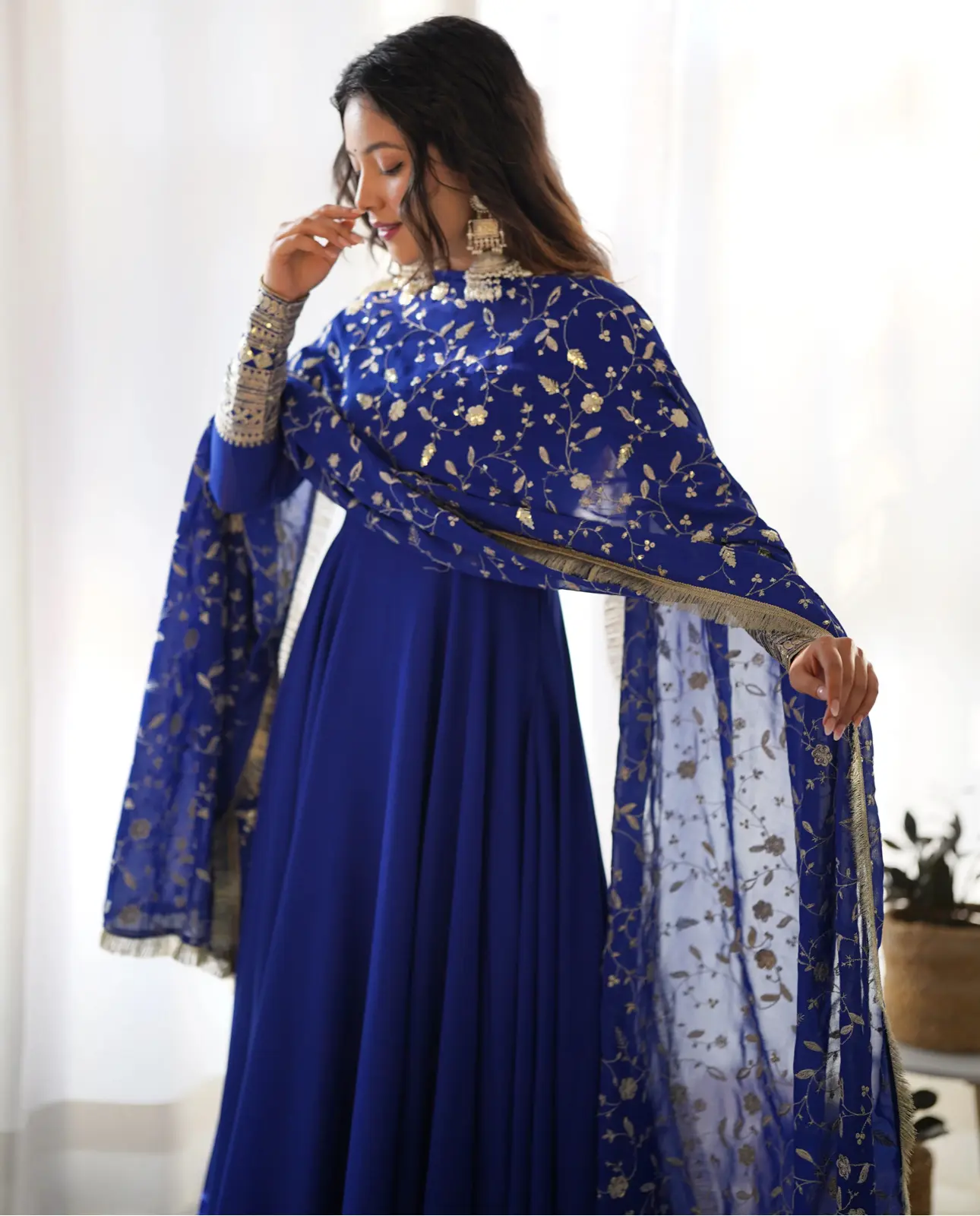 Midnight Bloom Anarkali Set