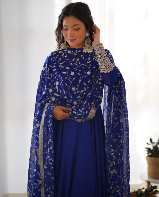 Midnight Bloom Anarkali Set