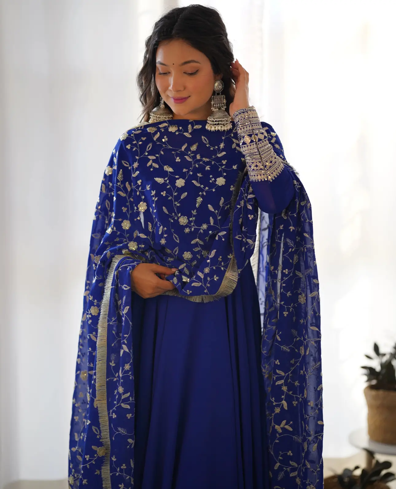 Midnight Bloom Anarkali Set